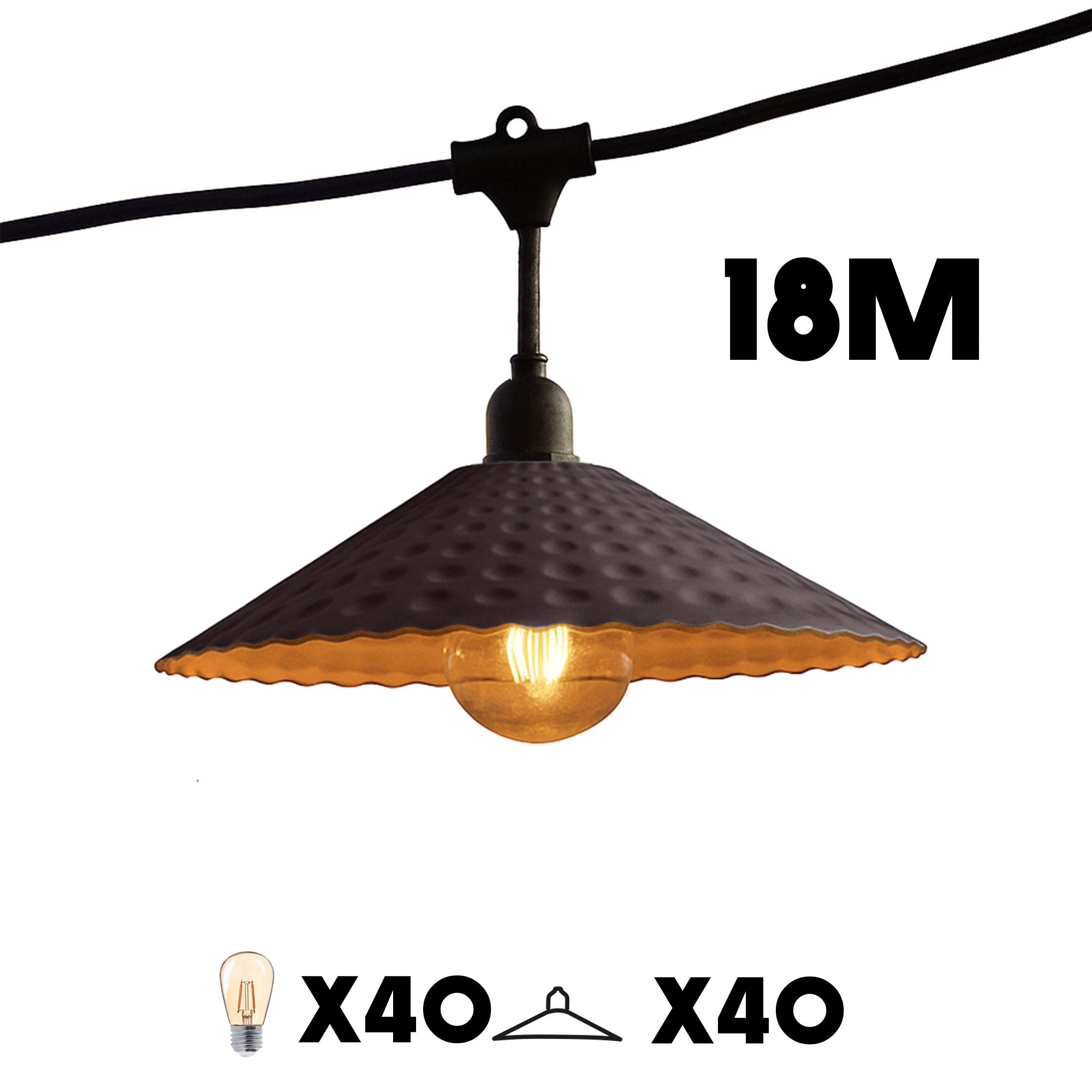 Red Deco Vinty Light guirlande 18m 40 LED E27 vintage