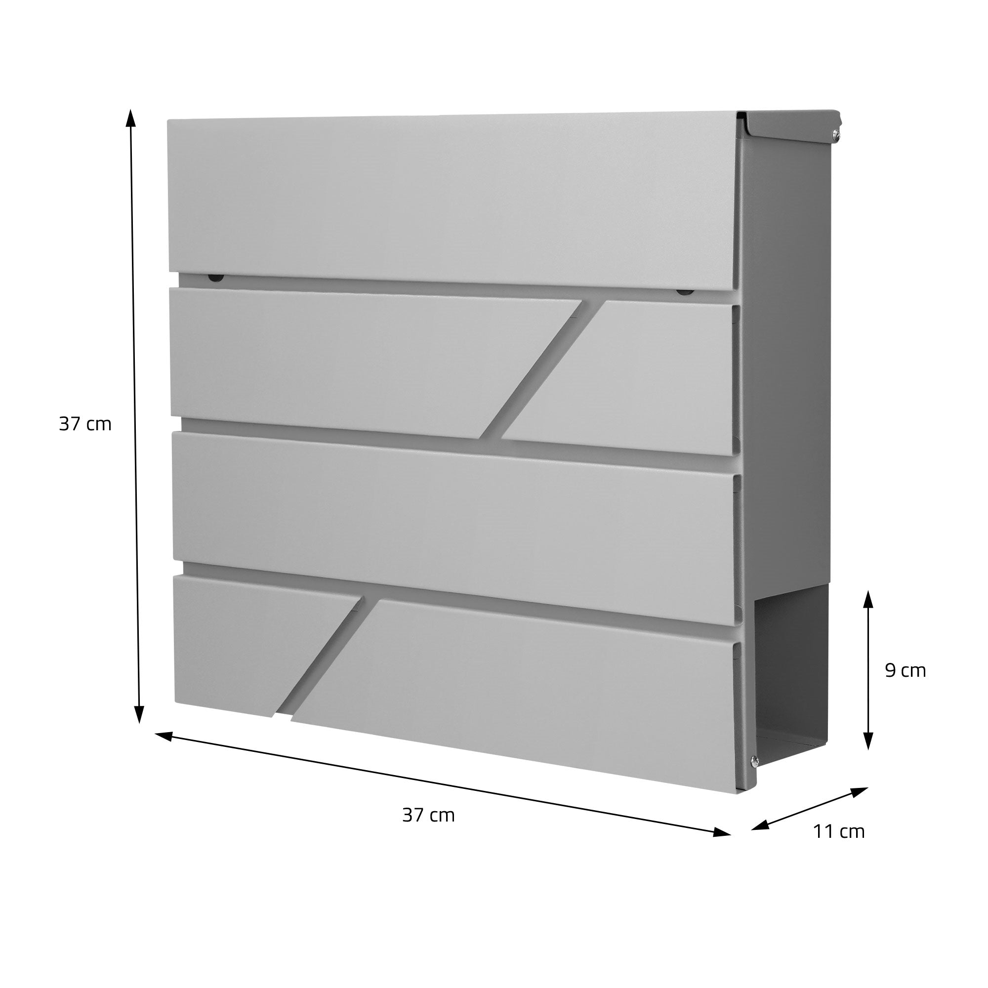 ECD Germany Bauen & Renovieren boîte aux lettres gris clair 37x11x37 cm