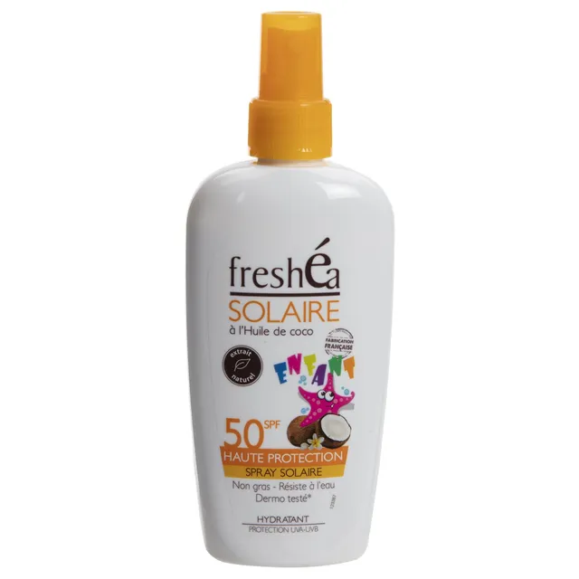Spray solaire enfant SPF 50 monoï coco hydratant