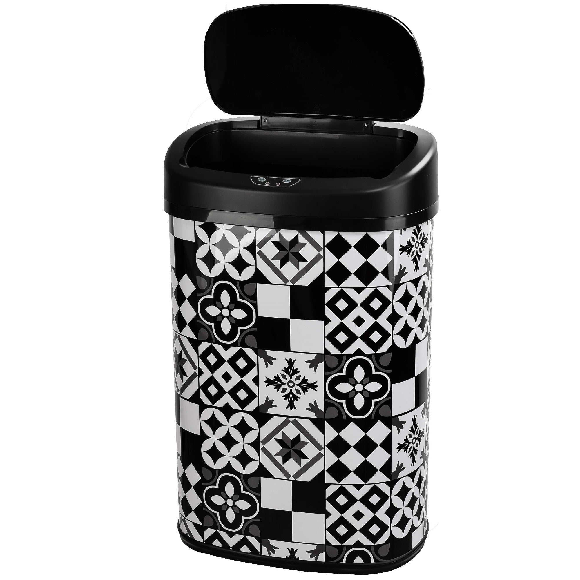 Red Deco Majestic poubelle cuisine auto 58L noir carreaux