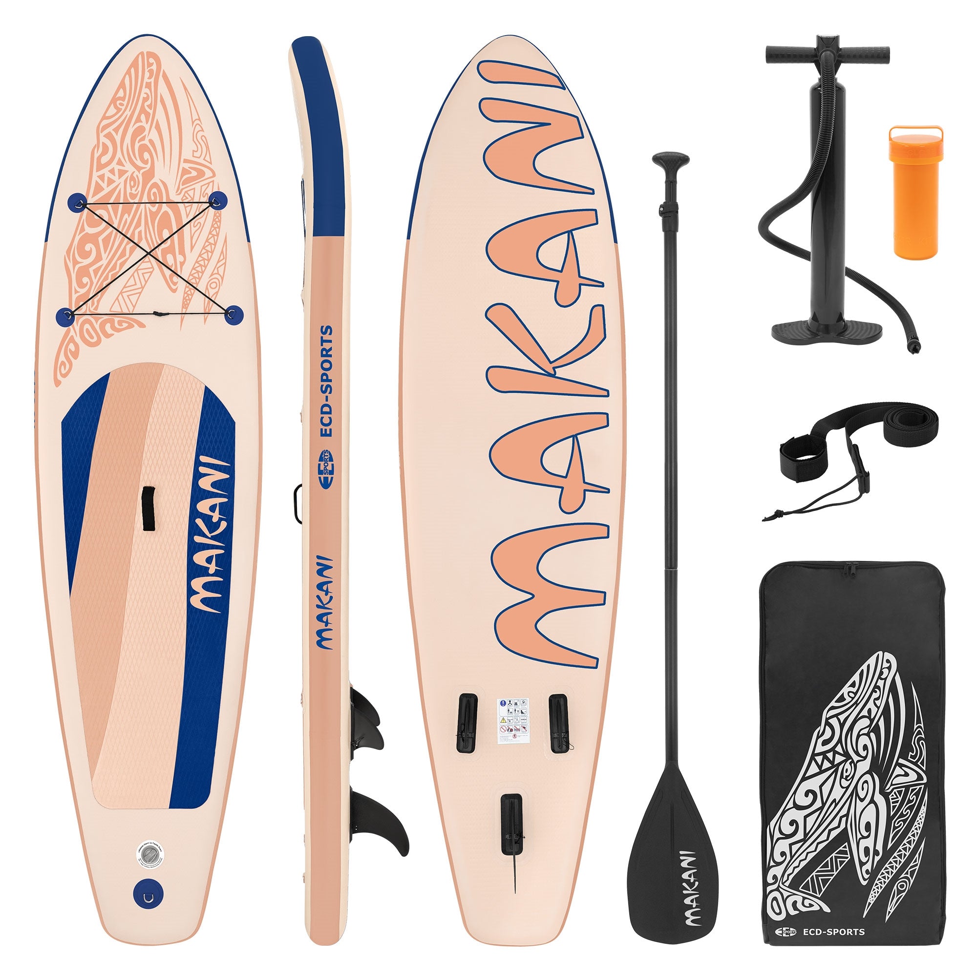 ECD Germany Makani paddle gonflable bleu 320x80 cm PVC