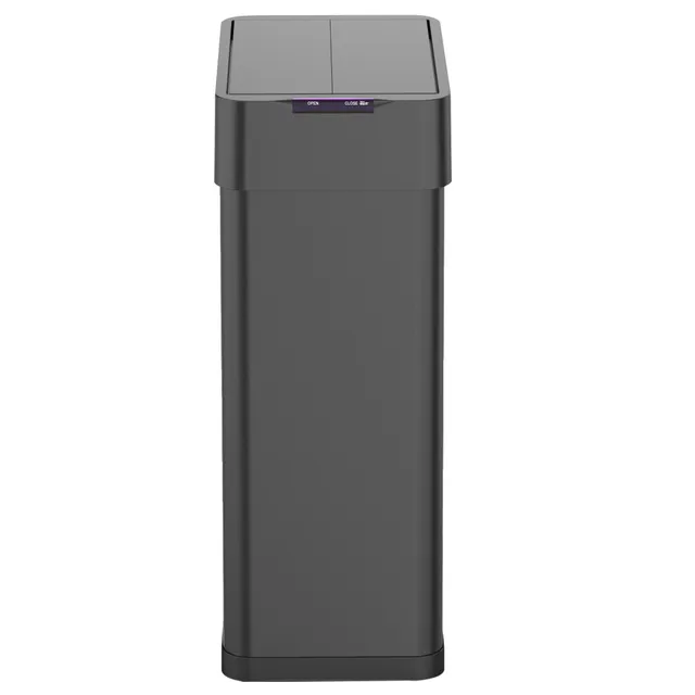 Red Deco Silverlake Black Poubelle Automatique 70L Inox Papillon