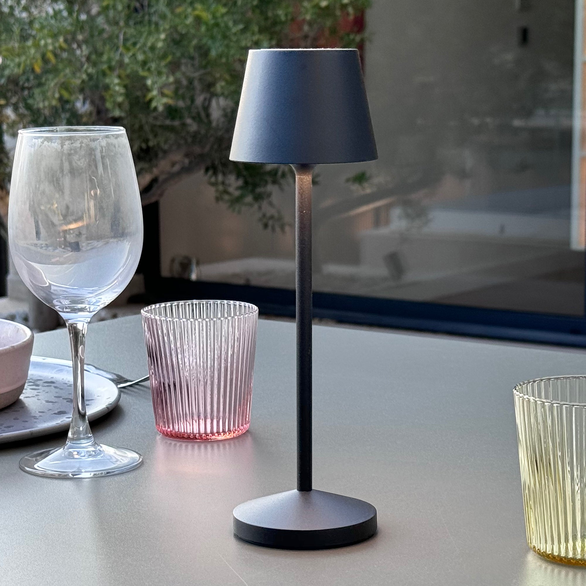 Red Deco Emily Rock H25cm lampe sans fil gris anthracite dimmable