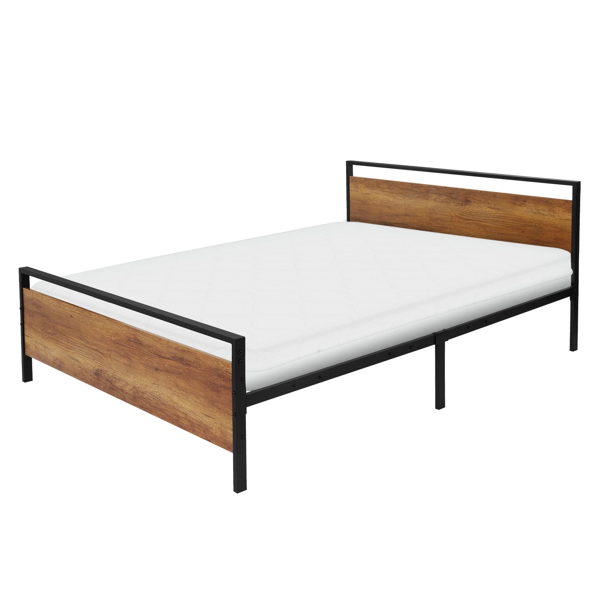 ECD Germany ML-Design lit métal 140x200 avec sommier tête bois