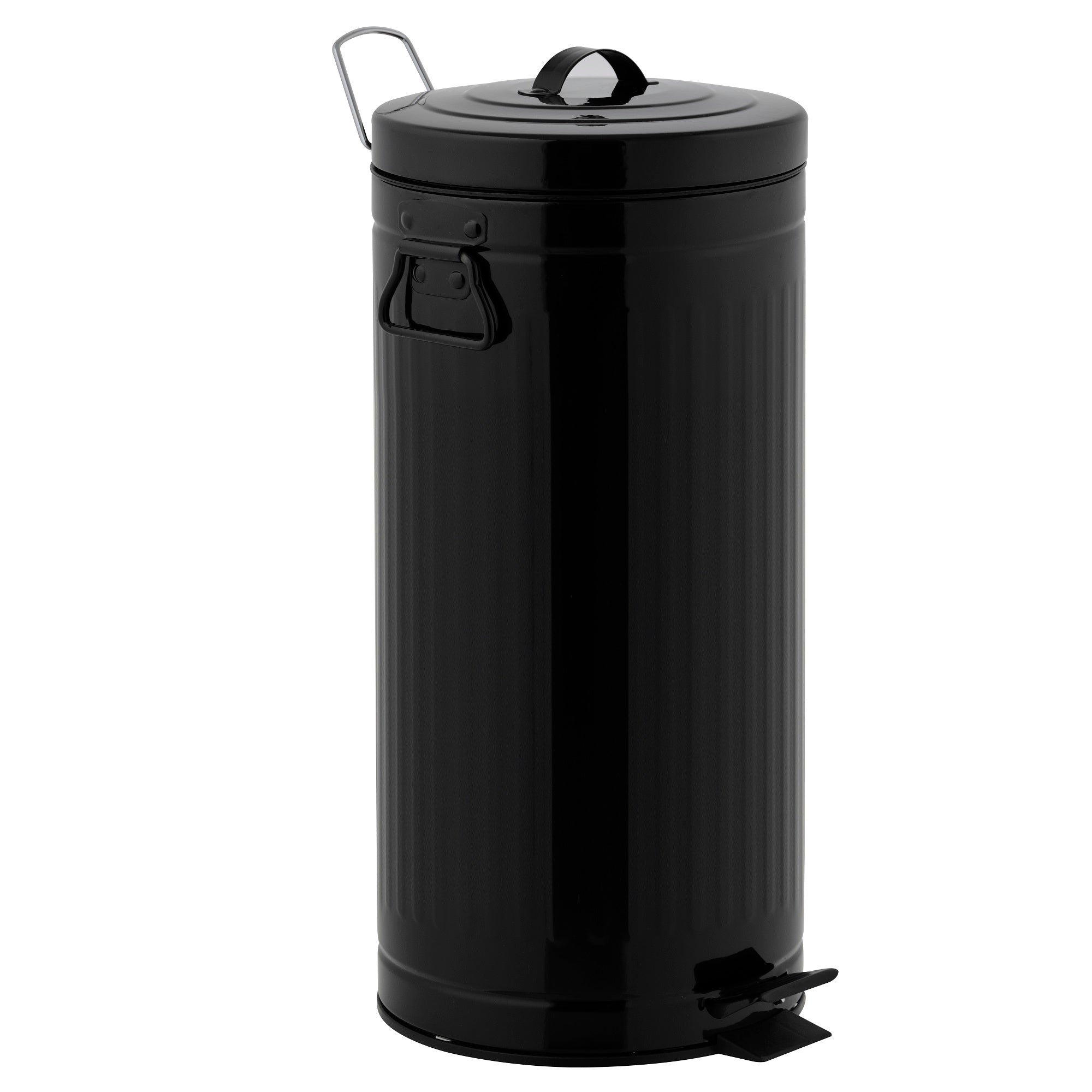 Red Deco Brooklyn 30L poubelle à pédale noire acier