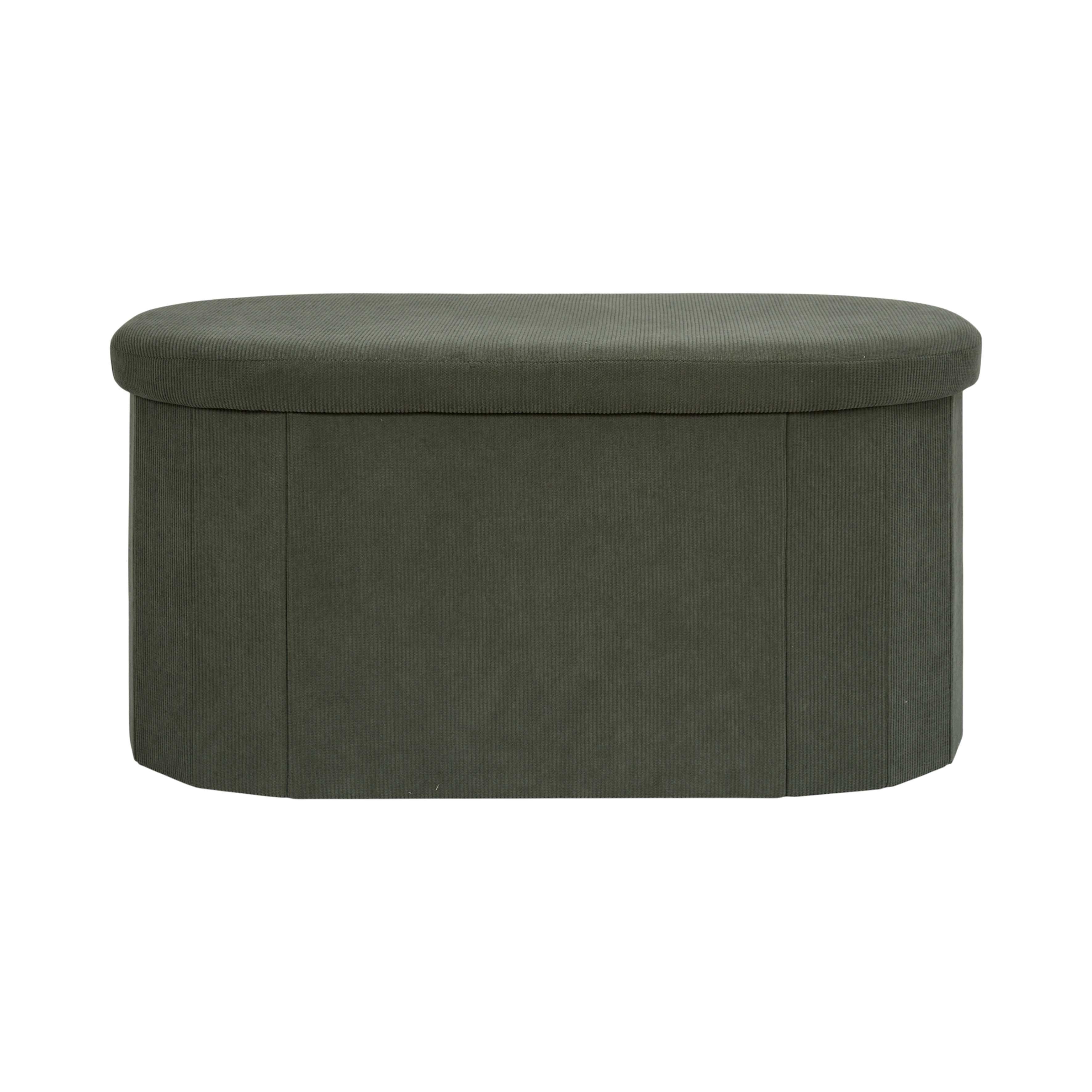 Home Deco Factory Jules coffre-banc pliable vert côtelé