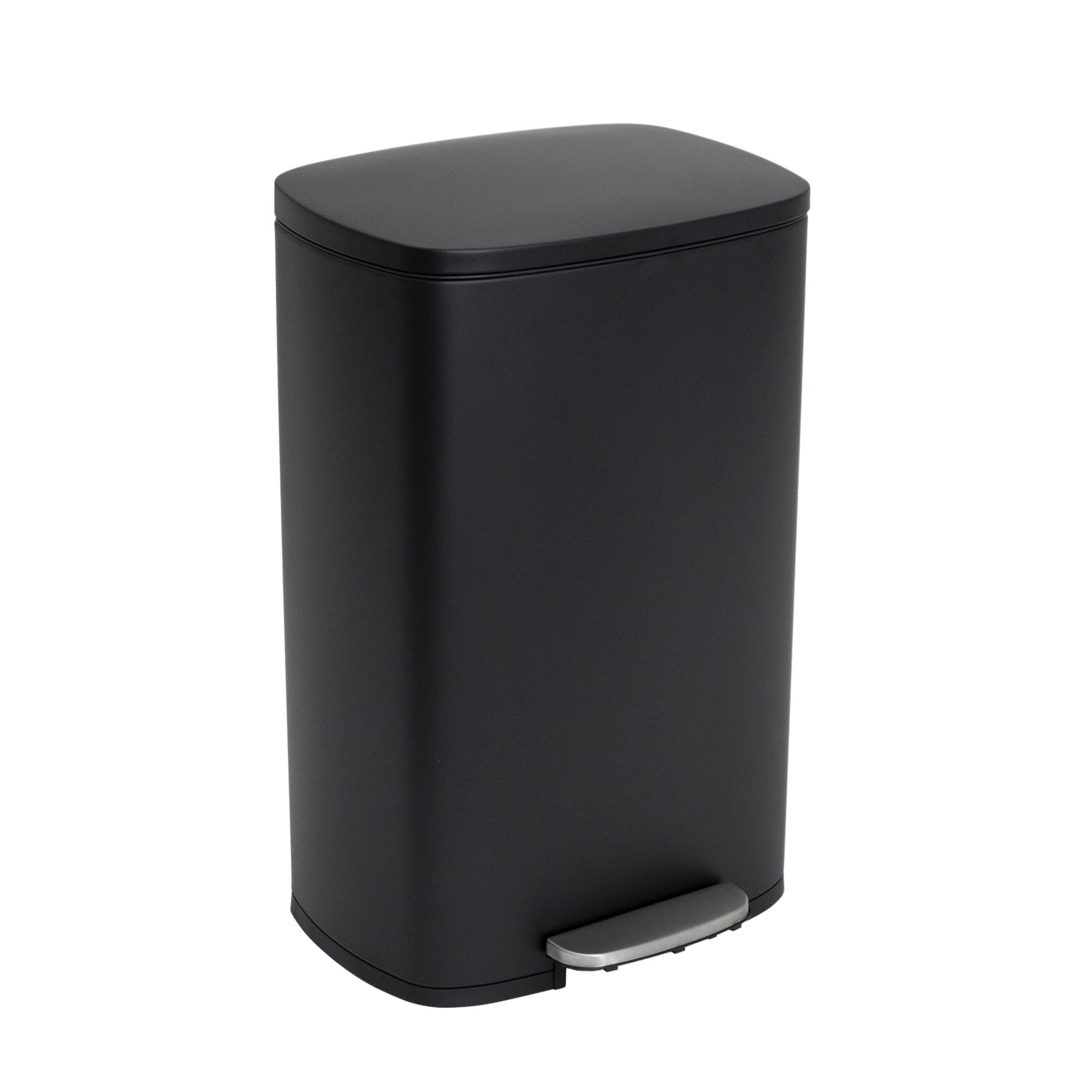Red Deco Admiral 50L poubelle pédale inox noir mat