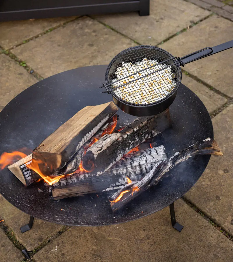 L'avant gardiste poêle à pop-corn acier avec grille
