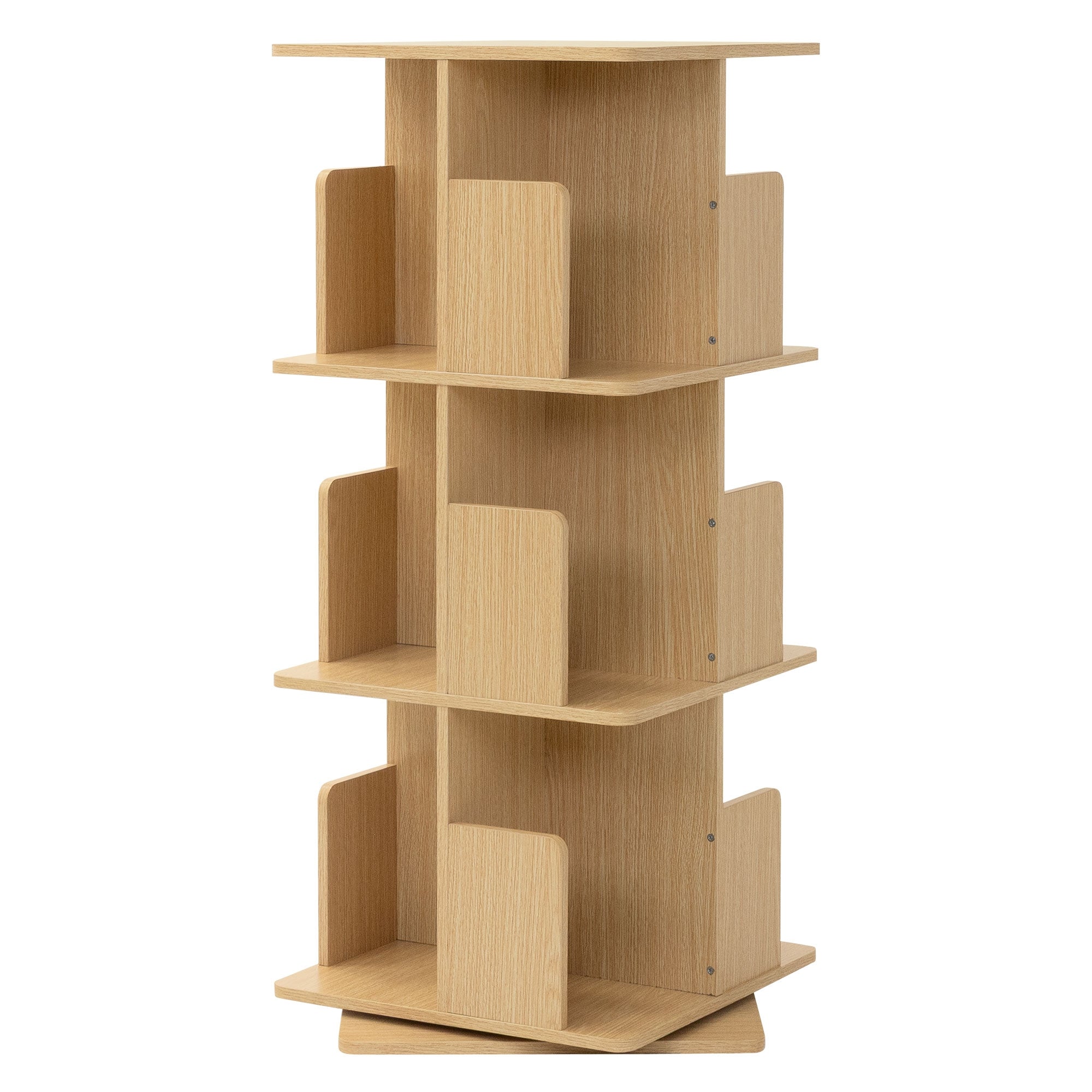 ML-Design bibliothèque tournante 3 niveaux chêne blanc