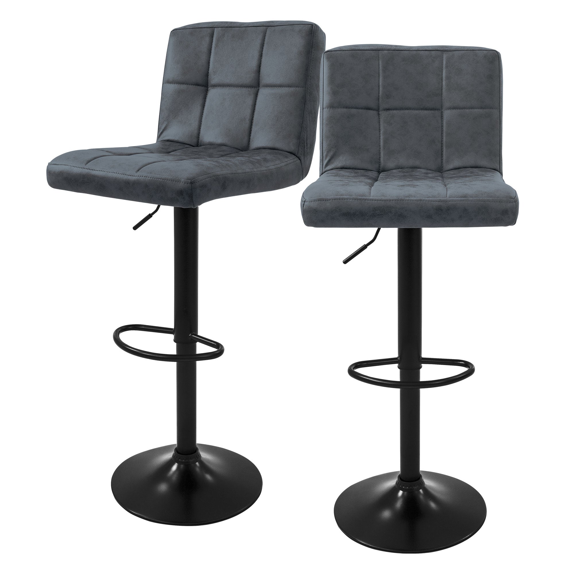 ECD Germany Möbel tabouret de bar velours gris réglable dossier