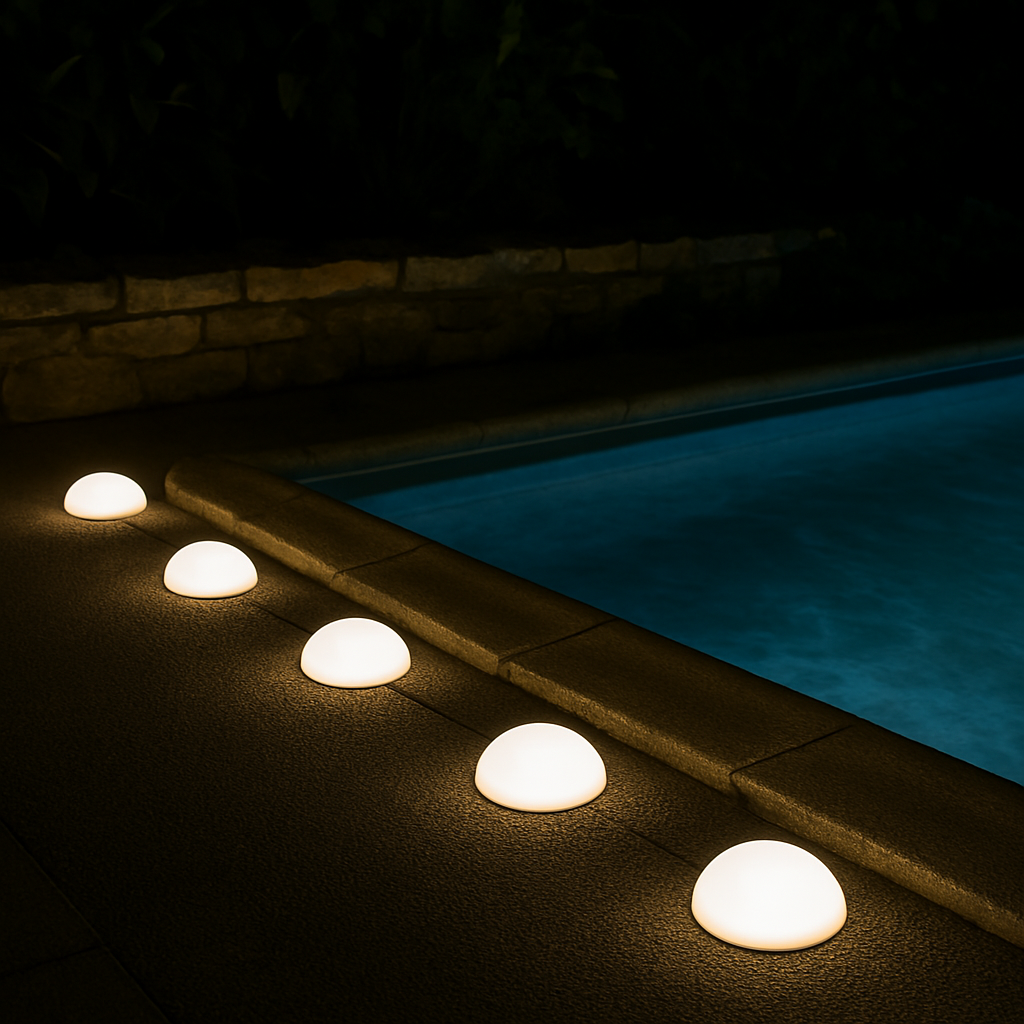 Red Deco Half Moon balise solaire lot de 5 LED demi-boule Ø15cm