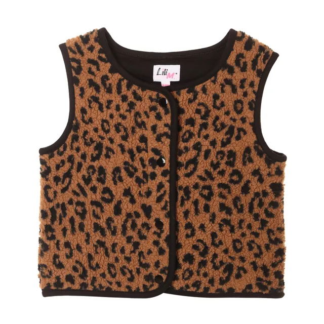 Stokomani Mode Veste sans manche léopard enfant 05A-12A