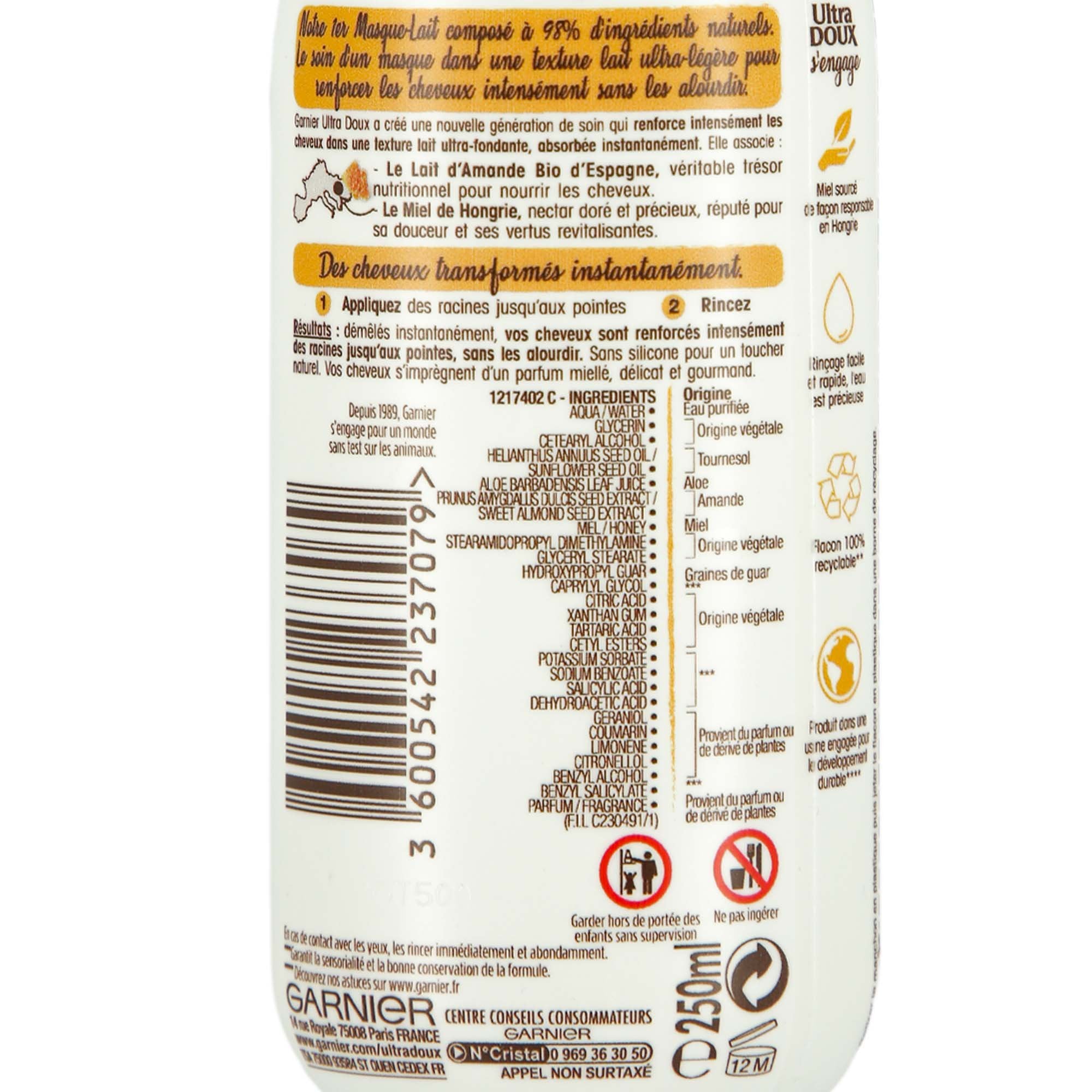 Stokomani Beauté et bien-être masque-lait végétal miel masque cheveux