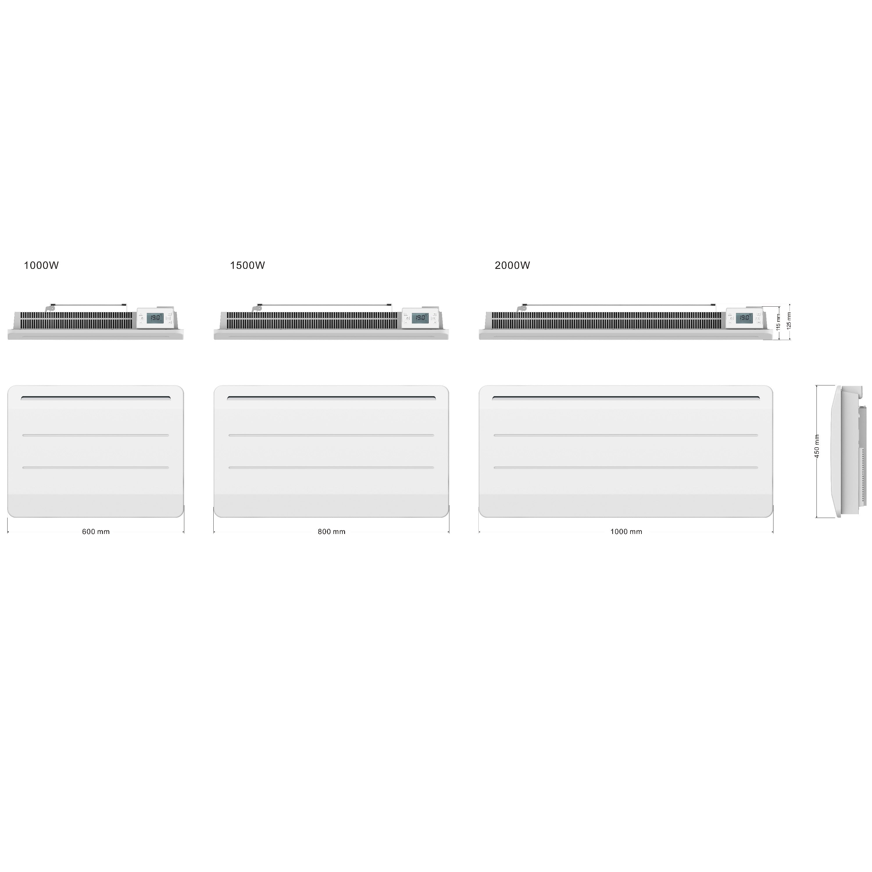 Red Deco Mauna 2000W radiateur fonte blanc 20 m²