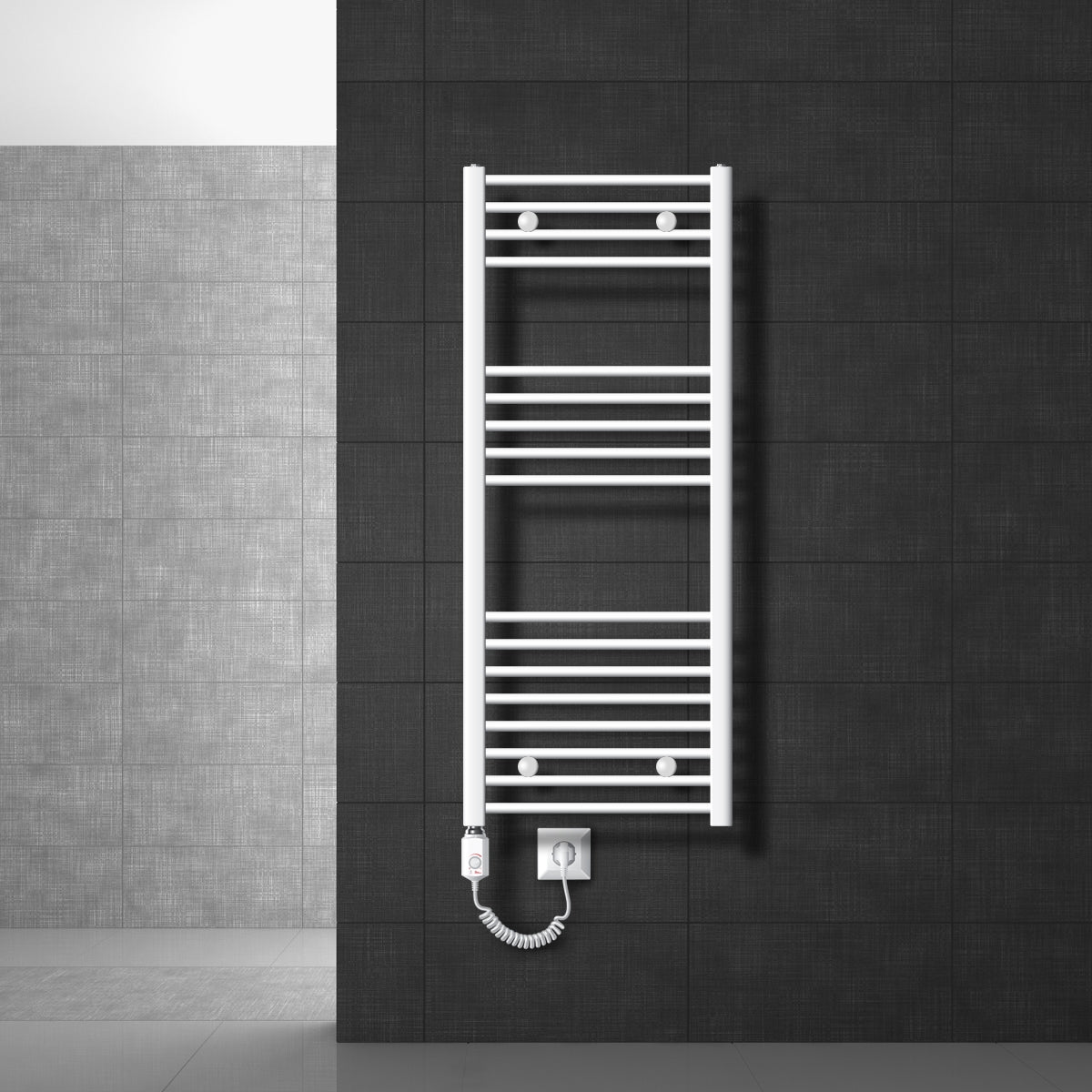 ECD LuxeBath 500x1200 mm radiateur électrique blanc courbé 1200W