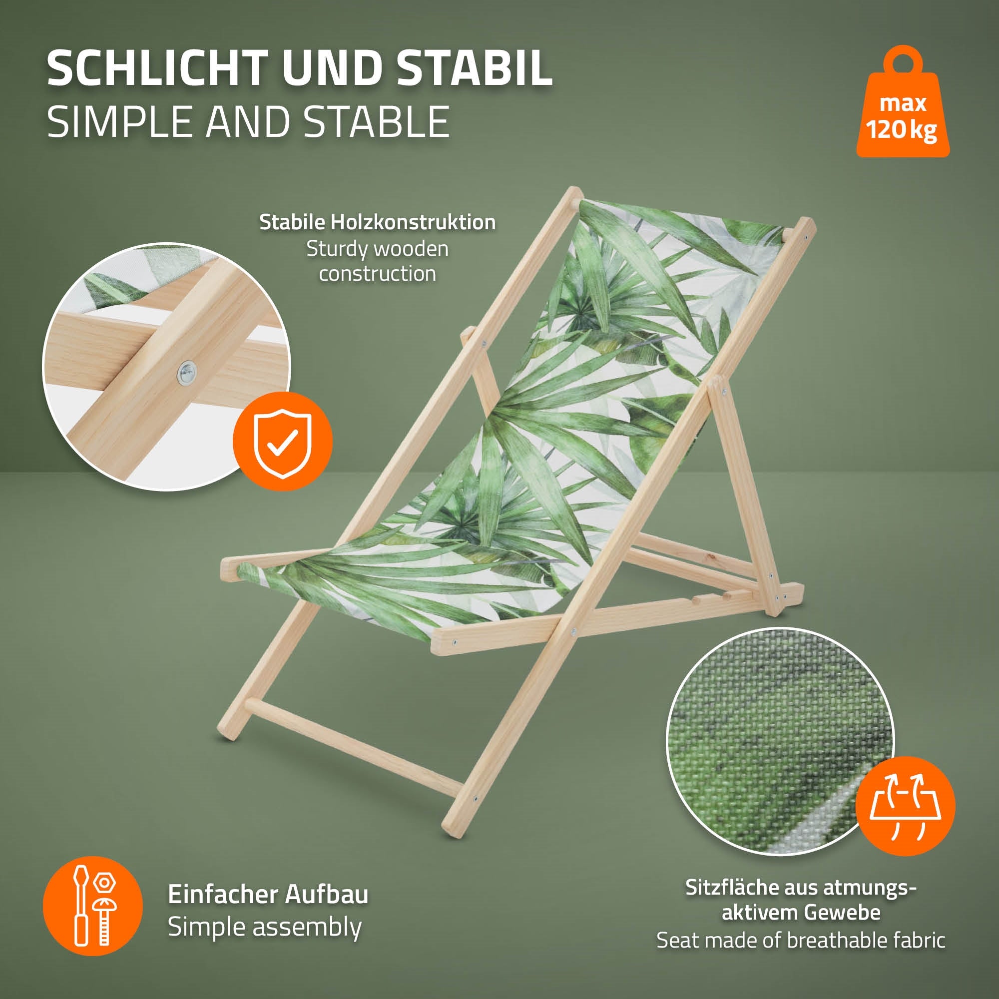 ECD Germany Sport transat bois palmier vert-blanc lot 2