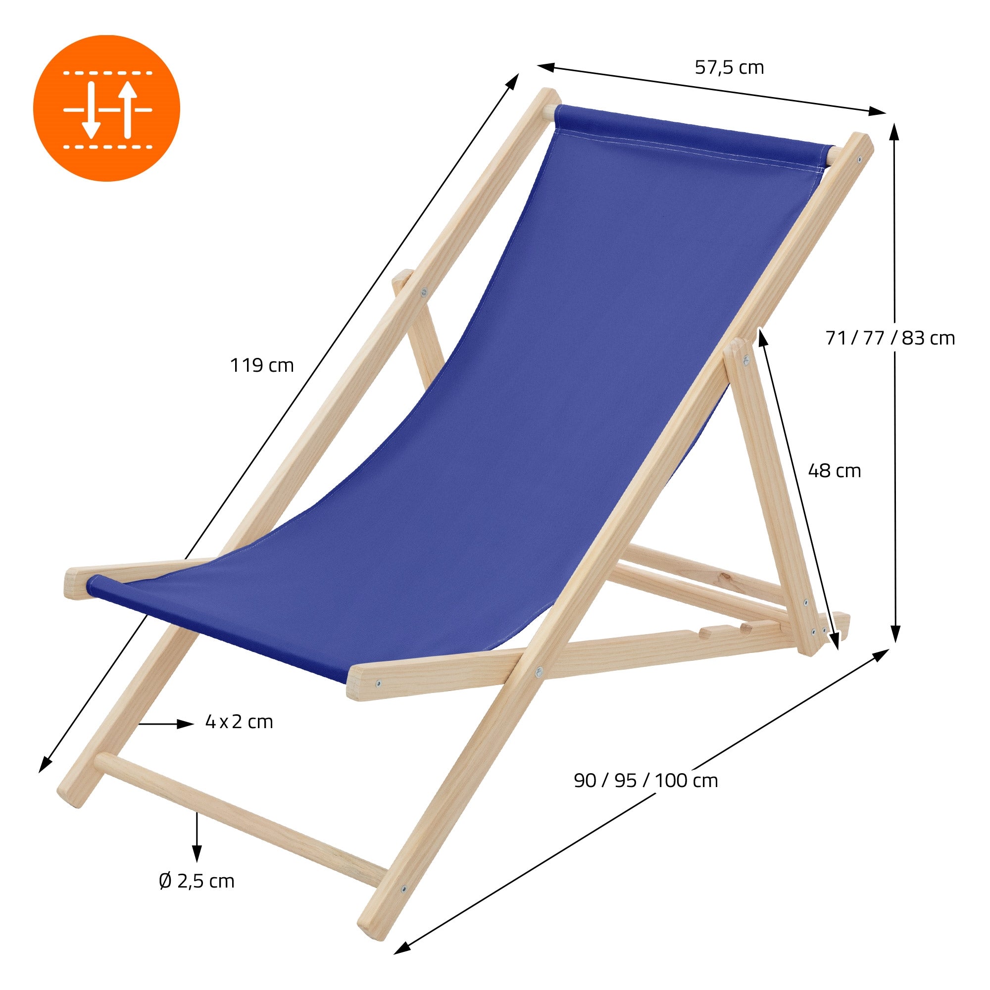 ECD Germany Sport & Freizeit transat bois bleu marine lot 4