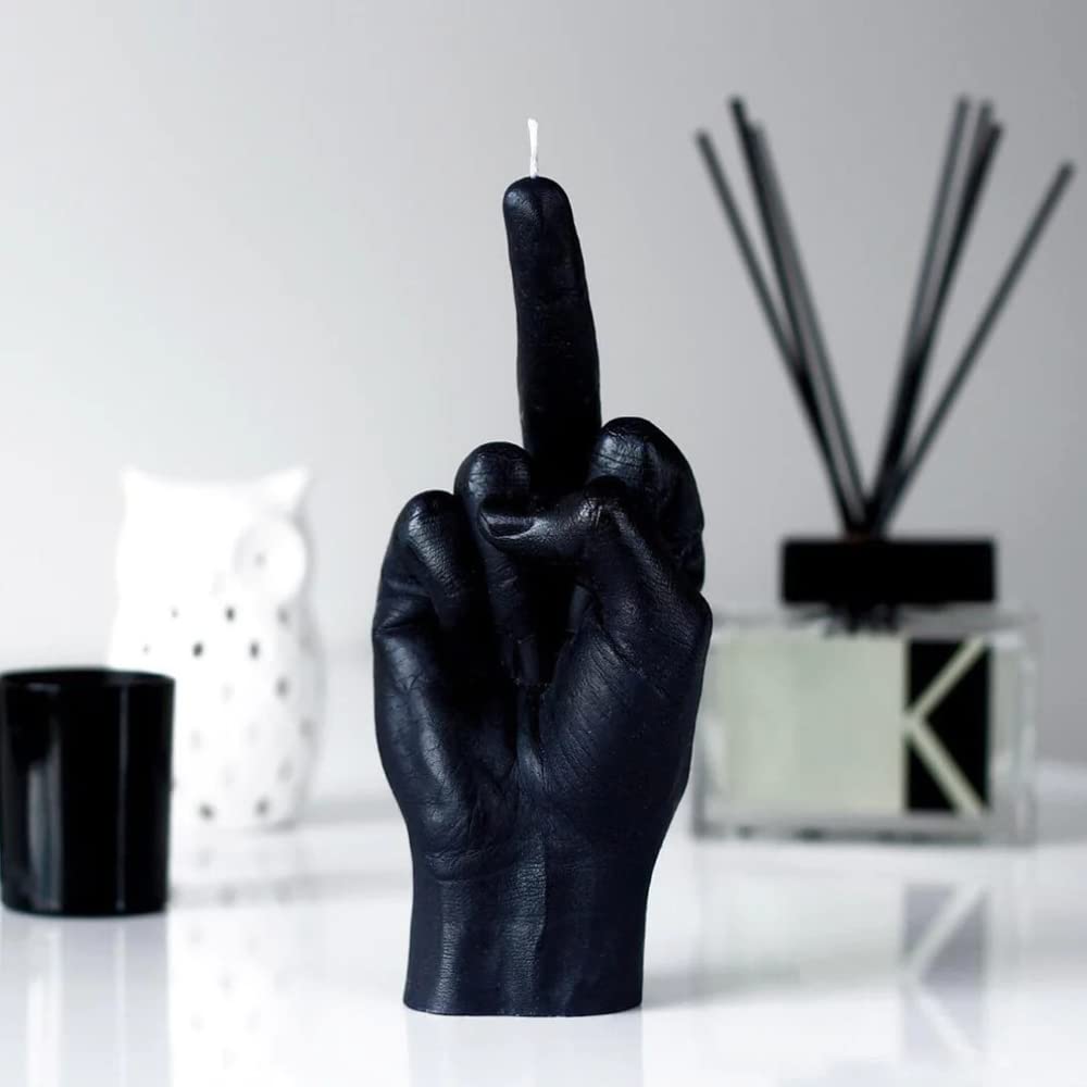 Shop-Story Middle Finger Candle bougie doigt d'honneur noire cire soja