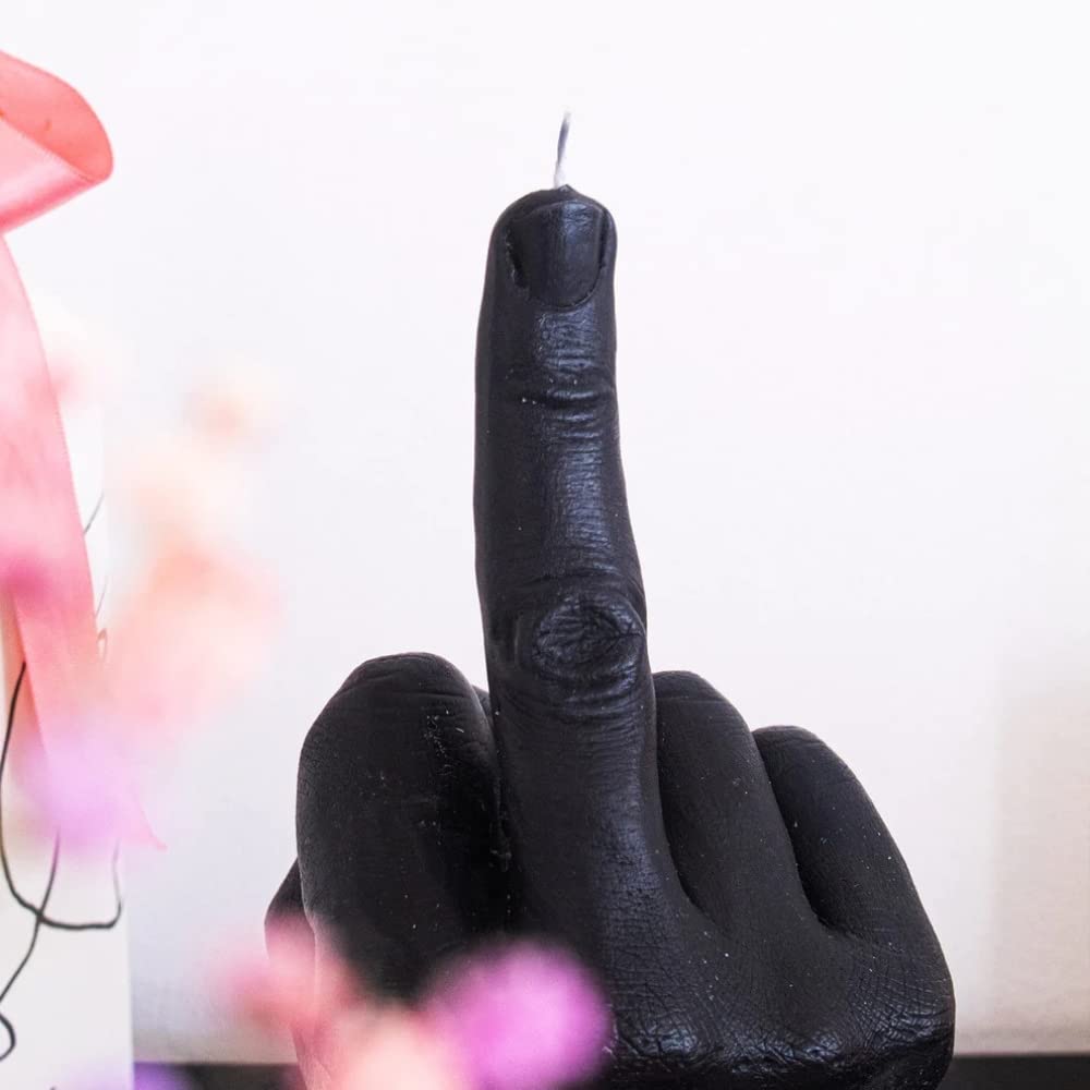Shop-Story Middle Finger Candle bougie doigt d'honneur noire cire soja