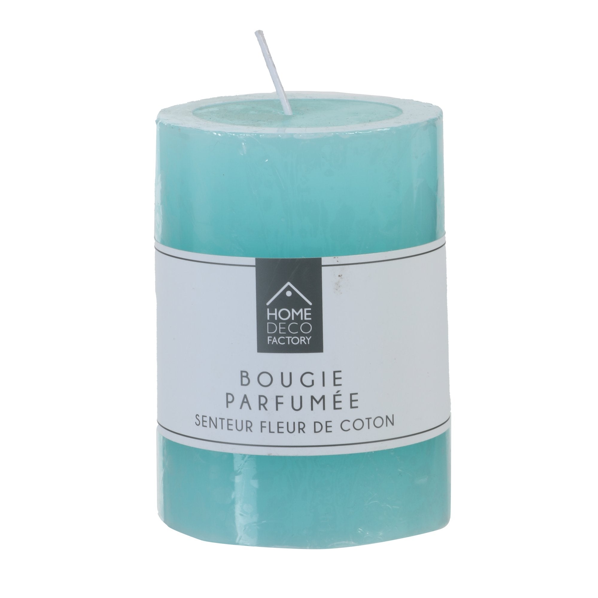 Escale Gourmande bougie cylindrique bleu déco à poser
