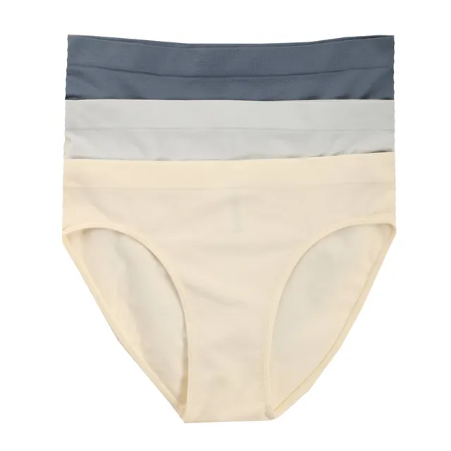 Stokomani Mode Lot de 3 slips femme bleu S/M coton