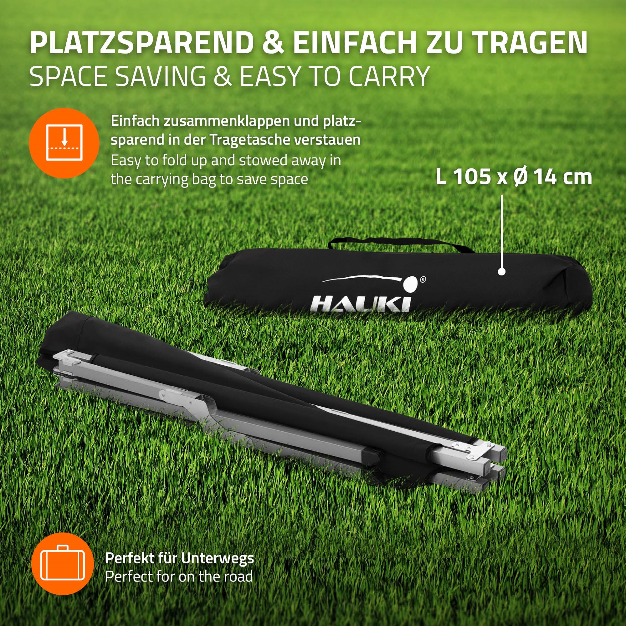 ECD Germany Hauki lit de camp pliant noir 210x83x46 cm 150 kg