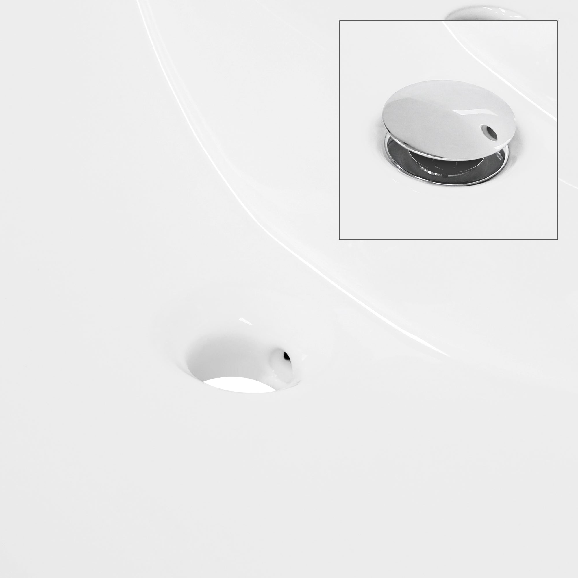 LuxeBath vasque encastrable céramique blanc 61 cm trop-plein