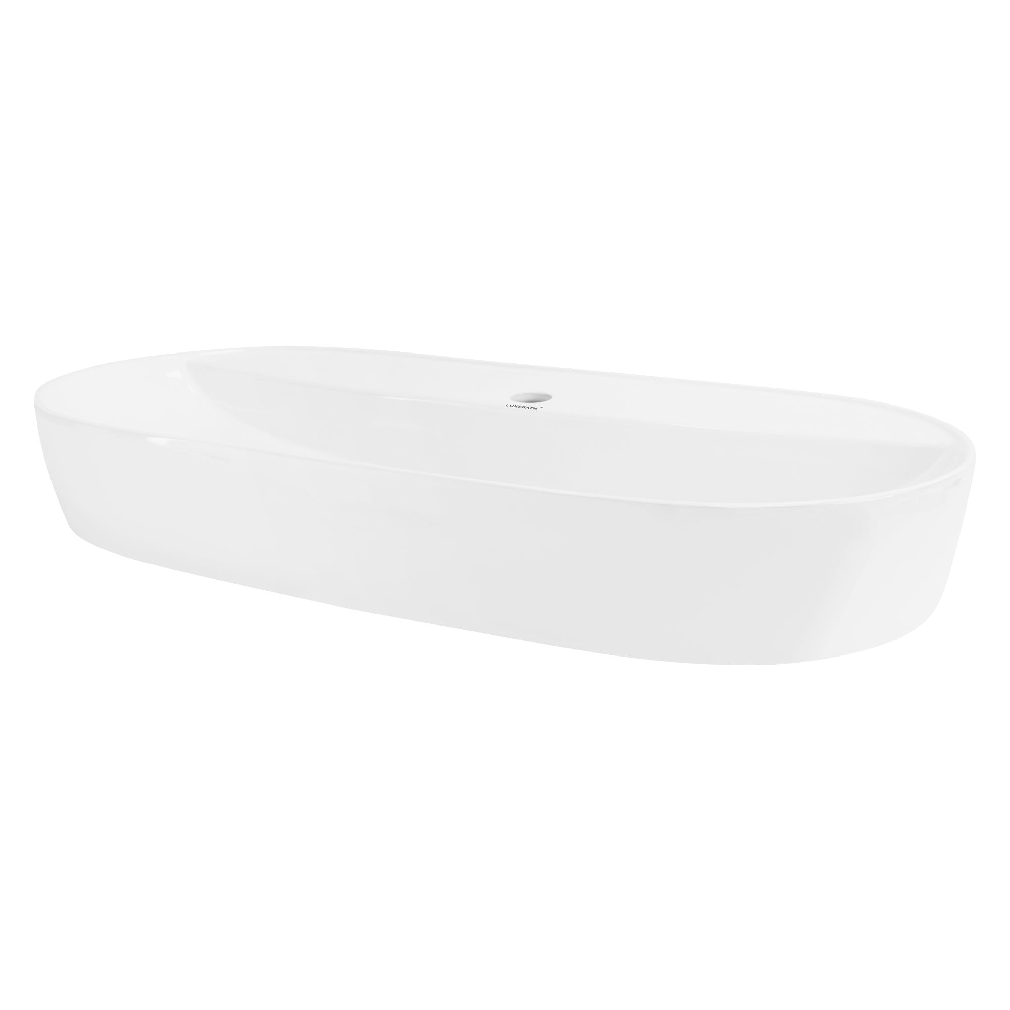 LuxeBath Vasque à Poser Ovale 80x40 Blanc Céramique
